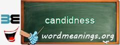 WordMeaning blackboard for candidness